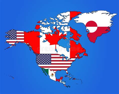 America Map With Flag