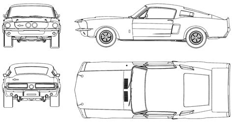 Ford Mustang Shelby GT500 1967 Blueprint