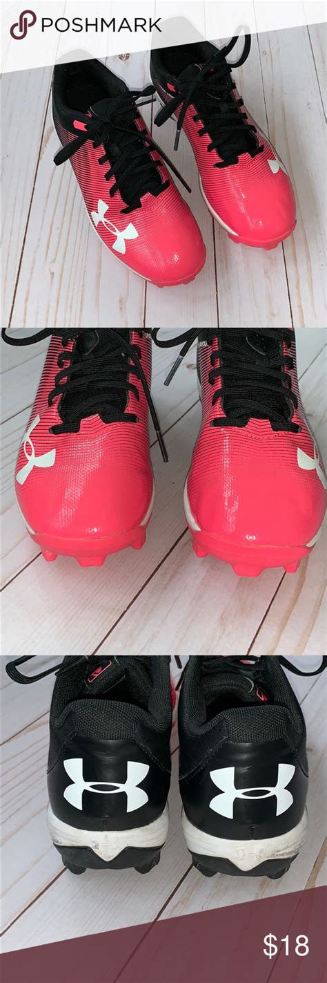 Under Armour pink black girls softball cleats 4.5 | Girls softball ...