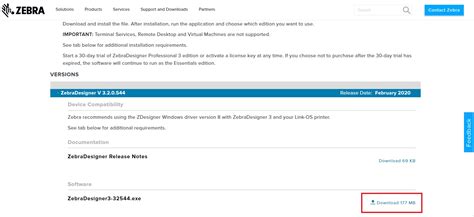 Downloading the ZebraDesigner Software