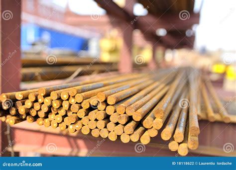 Steel bars in a pile stock photo. Image of macro, armature - 18118622