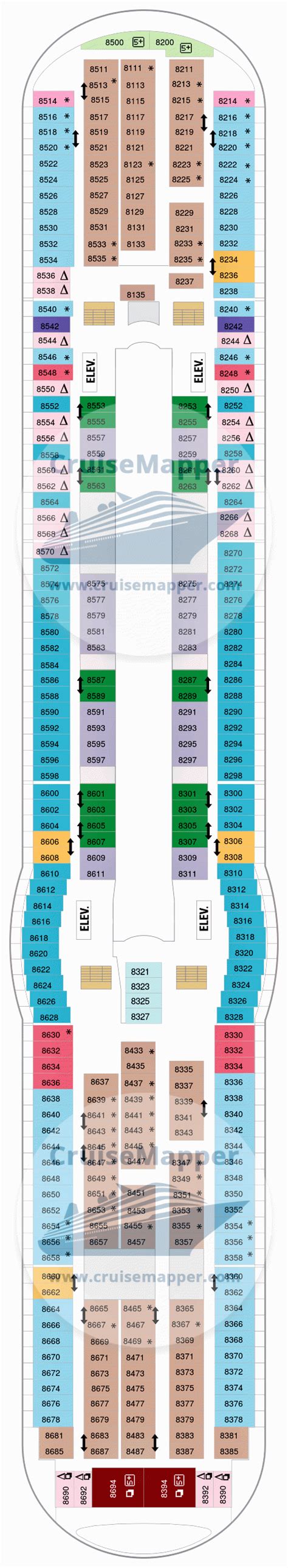 Mariner Of The Seas deck 8 plan | CruiseMapper