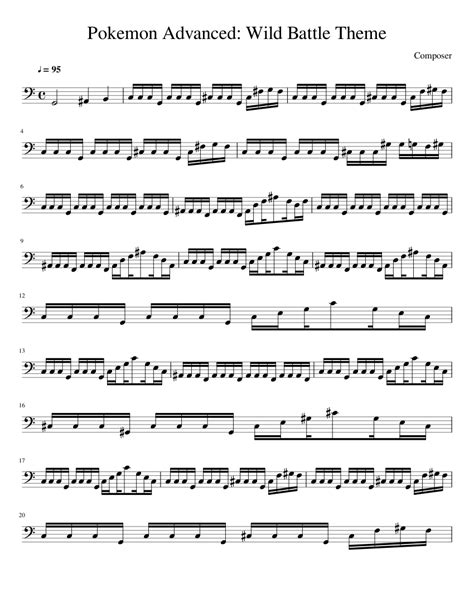 Pokemon Advanced: Wild Battle Theme sheet music for Trumpet download free in PDF or MIDI