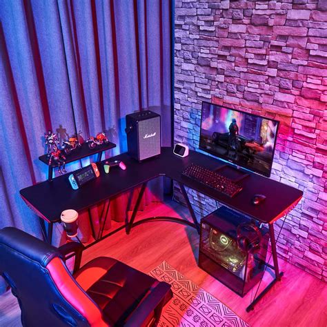 Buy L Shaped Gaming Desk,Home Office Desk with Round Corner Computer Desk with Large Monitor ...