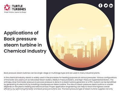 Applications of Back pressure steam turbine in chemical industry by turtleturbines on Dribbble