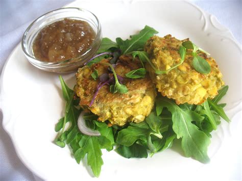 Savory Sage Green and Yellow Split Pea Rice Patties with Apple Chia Seed Compote | Lisa's ...