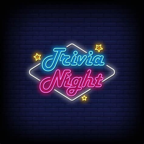 Premium Vector | Trivia night neon signs style text vector