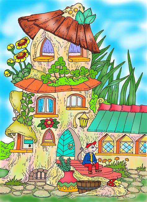 Cute Coloring Pages, Coloring Sheets, Coloring Books, Fairy House Drawing, Adult Coloring ...