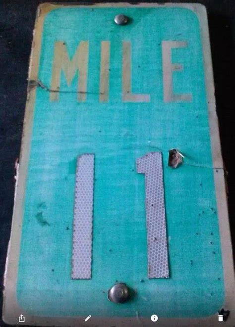 Vintage Mile Marker 11 interstate mile highway route road traffic sign Wood | #1904007329