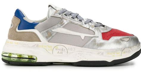 Premiata Leather Drake Sneakers in White/Blue (White) for Men - Save 30 ...