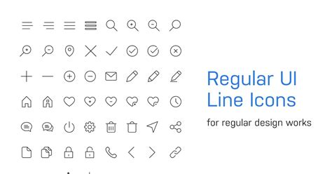 56 Regular UI Line Icons, Graphics - Envato Elements