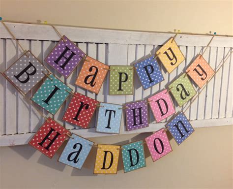 Birthday Banner With Personalized Name Bunting Garland Sign