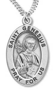 Saint Genesius Medal with Necklace | Catholic Faith Store