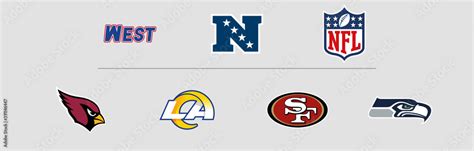 NFL National Football Conference West Division logos. Vector ...