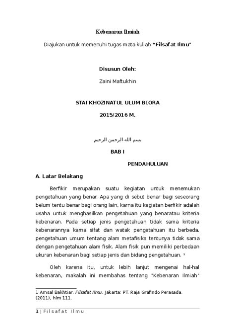 (DOC) Makalah kebenaran ilmiah.docx | ucien mapcu - Academia.edu