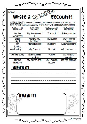 Recount Writing Literacy Centre. Teach students how to write detailed, interesting and well ...