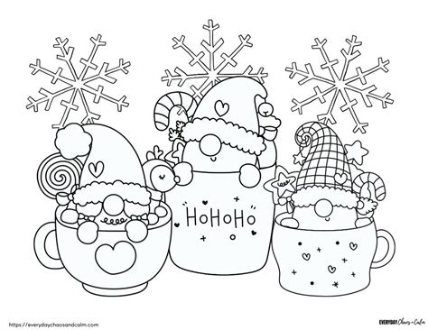 Free Christmas Gnome Coloring Pages