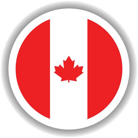 Canada flag round shape 13037571 Vector Art at Vecteezy