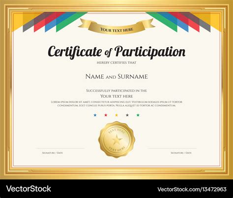 Participation Certificate Templates Free Download - Sampletemplate.my.id