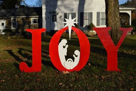 JOY Christmas Nativity Yard Sign Outdoor Christmas Yard Art