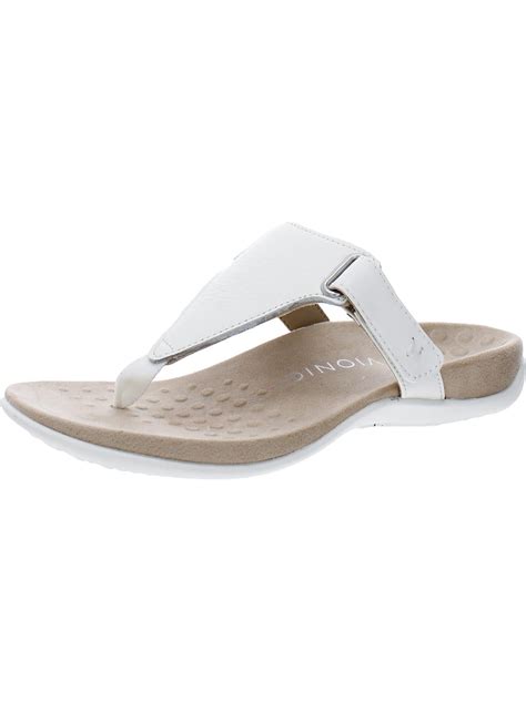 Vionic Womens Wanda Leather Thong Flip-Flops - Walmart.com