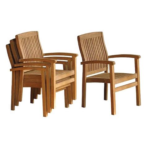 Buy Alaska Teak Outdoor Stacking Chair - Veronicas Qualiteak