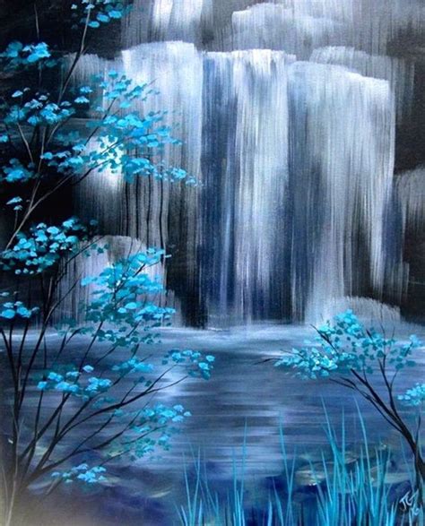 60 Easy And Simple Landscape Painting Ideas | Waterfall paintings, Landscape paintings, Beginner ...