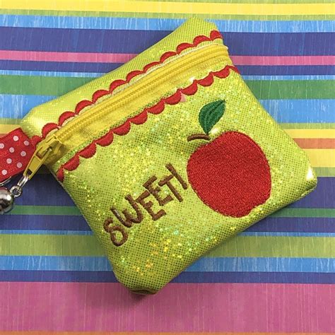 Sweet Apple Zipper Pouch 4x4 | Zipper pouch, Zipper bags, Pouch