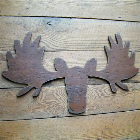 Rustic Moose Wooden Moose Art Moose Lodge Decor Cabin Lake | Etsy