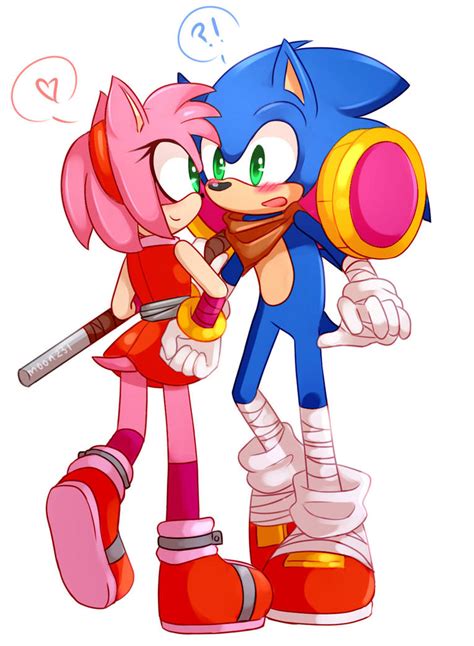 Commission: Amy and Sonic ''Sonamy Boom!'' by Moon-Klein on DeviantArt