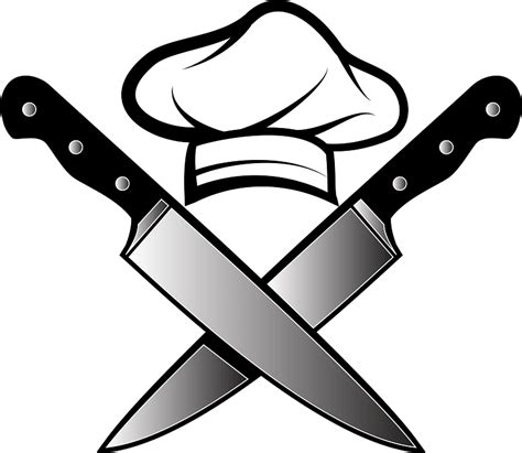 Chef hat and knives clipart. Free download transparent .PNG | Creazilla