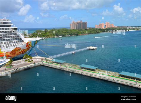 Cruise ships anchored in the Bahamas cruise port, Freeport, Bahamas ...