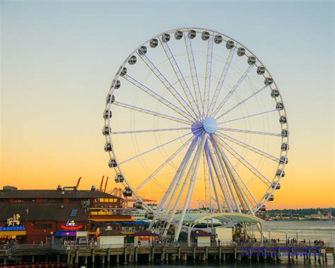 Seattle Great Wheel in the Sunset... | PHOTO CREDIT: Joe A. … | Flickr