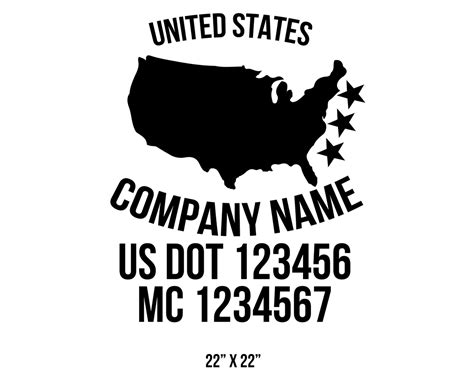 Company Truck Decal USA Outline, USDOT & MC – Truck Door Decals