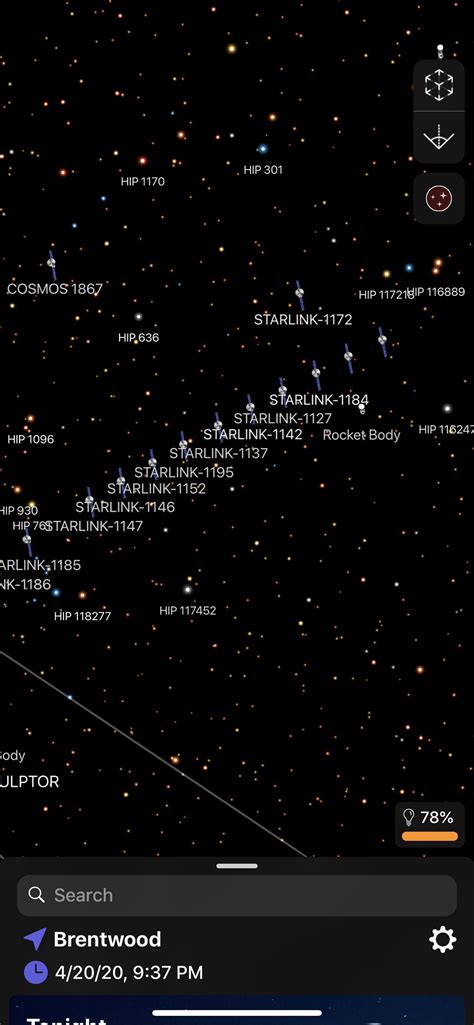 Using the app “Night Sky”, you can track ALL the star link satellites ...