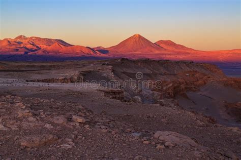 Sunset Over the Moon Valley / Valle De La Luna in the Atacama Desert, Chile Stock Photo - Image ...