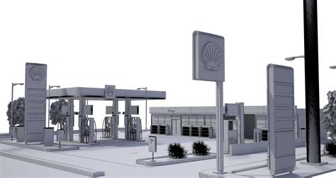 Shell Gas Station model - TurboSquid 1783346