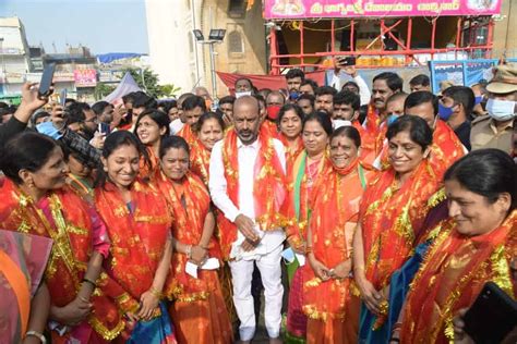 Photos: Raja Singh, Bandi Sanjay, BJP corporators visit Bhagyalaxmi temple