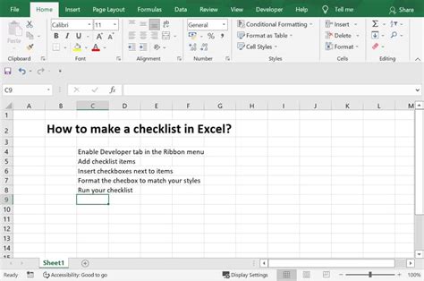 How Do I Create A Checklist Template In Excel - Login pages Info