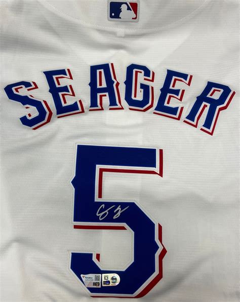 Corey Seager Autographed Rangers White Nike Replica Jersey