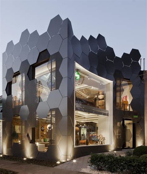 This honeycomb inspired facade, full of hexagonal shapes, was created for the… | Arkitektur ...