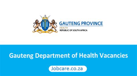 Gauteng Department of Health Vacancies 2023 - Jobcare