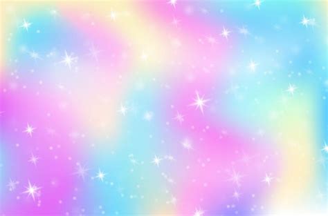 Fantasy Rainbow Hologram Background The world of princess In the rainbow sky with sparkling ...