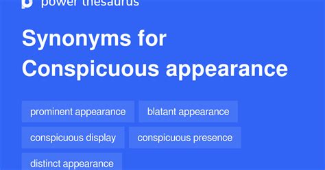 Conspicuous Appearance synonyms - 11 Words and Phrases for Conspicuous ...