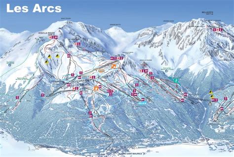 Les Arcs piste map - Ontheworldmap.com