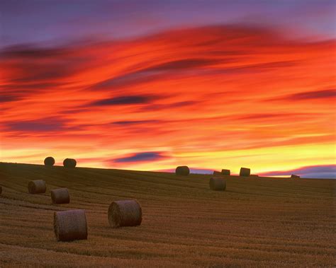 Sunset Strawbales | Forres, Moray, Scotland | Transient Light