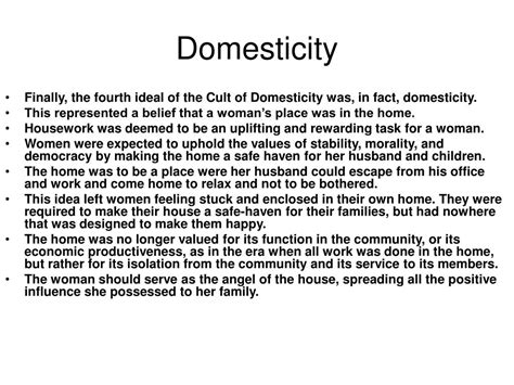 PPT - Cult of Domesticity 1820s - Civil War PowerPoint Presentation ...