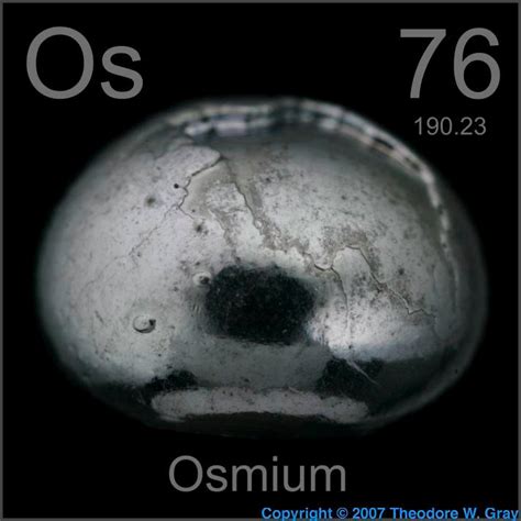 Museum-grade sample, a sample of the element Osmium in the Periodic Table