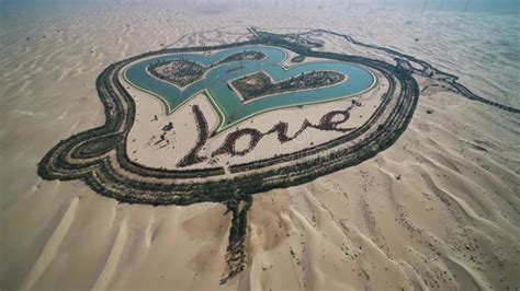 Aerial View of Entire Love Lake Dubai at Al Qudra. a New Tourist ...