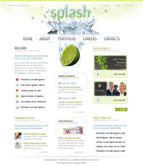 Splash Design Website Theme - PSD Templates